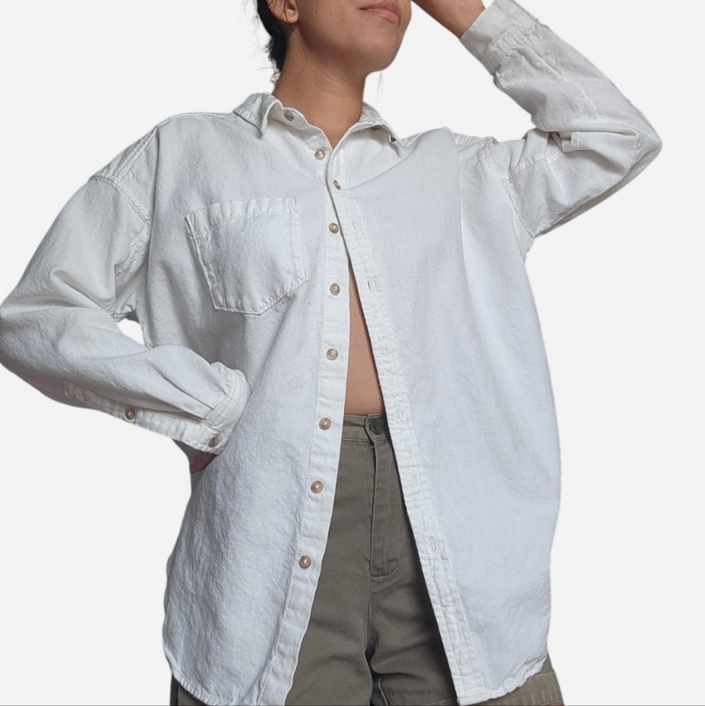 White Button-Up Pilcro Shirt